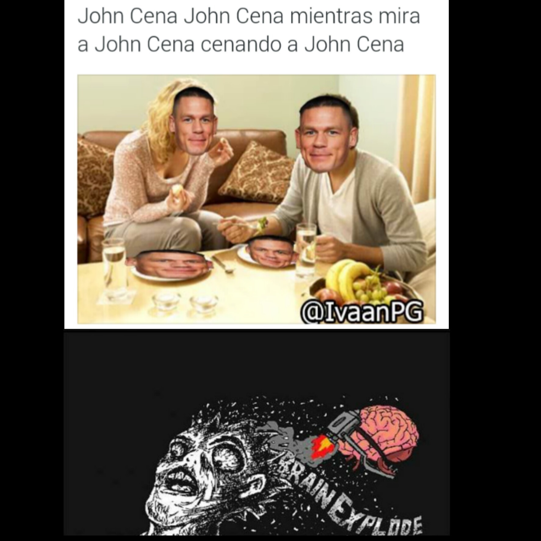 John cena Jonh Cena mientras mira a John Cena cenando John Cena - meme