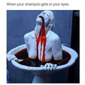 Getting shampoo in your eyes