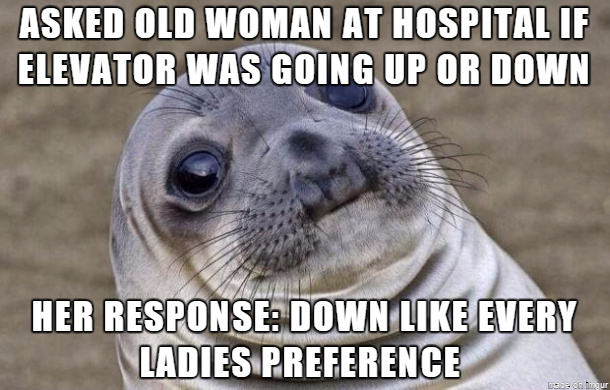 Awkward old lady - meme