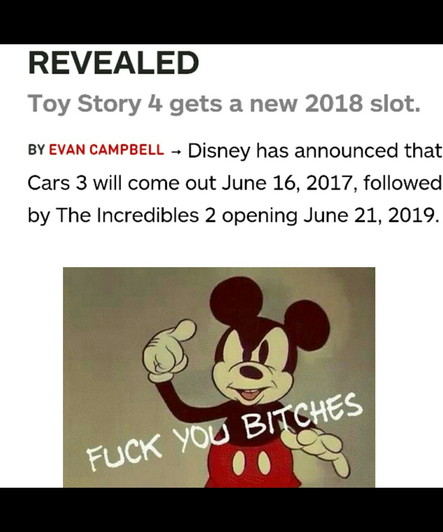 Fuck you Disney, we can't wait 4 more years!!!!! - meme