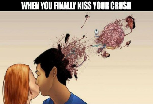 When you finally kiss your crush - meme
