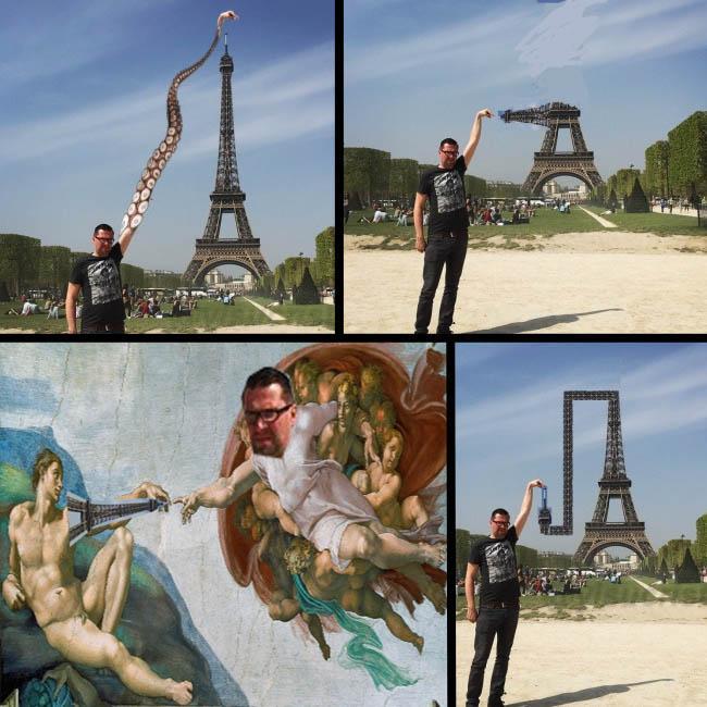 Mas photoshop del tio de la torre Eiffel jaja - meme