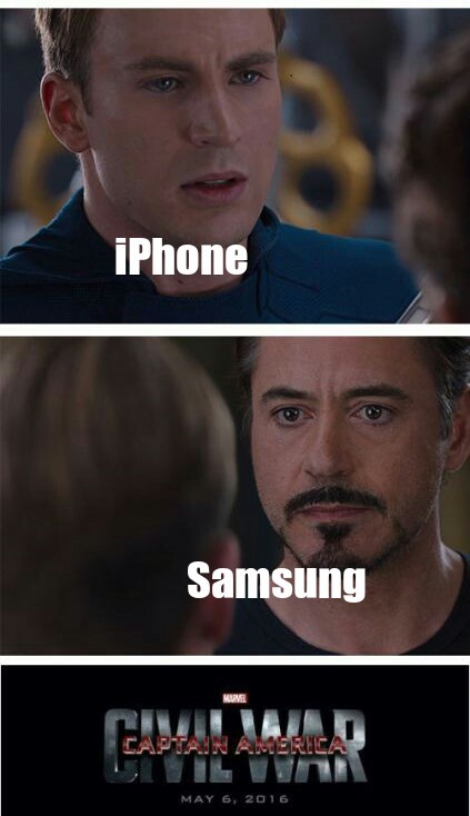 Iphon vs Samsung - meme