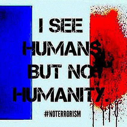 In memoria dei 128 morti neglj attacchi terroristici a Parigi (venerdi' 13 novembre) - meme