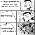 3rd comment gets a baseball cap, but 7th gets one WITH STICKERS *sarcastic gasp*