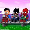 Little superman batman and spiderman