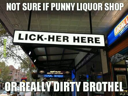 <Insert funny pun about this punny liquor shop> - meme