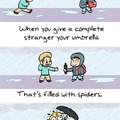 Raining spiders