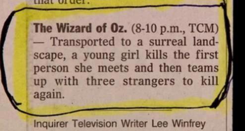 Funny wizard of Oz review - meme