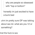 I dibs top bunk