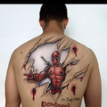 Back drawing of deadpool ....wow