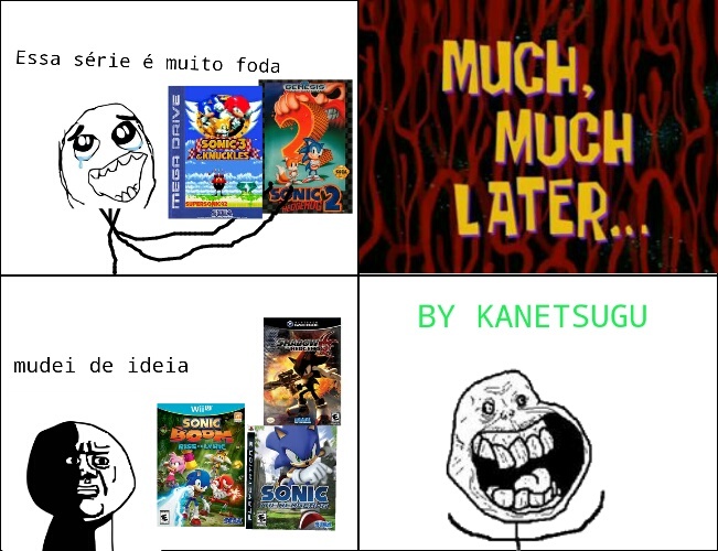 Sonic clássico >>>>> Sonic moderno - meme