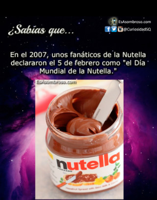 ¿Sabias Qué? Dia Mundial De La Nutella - meme