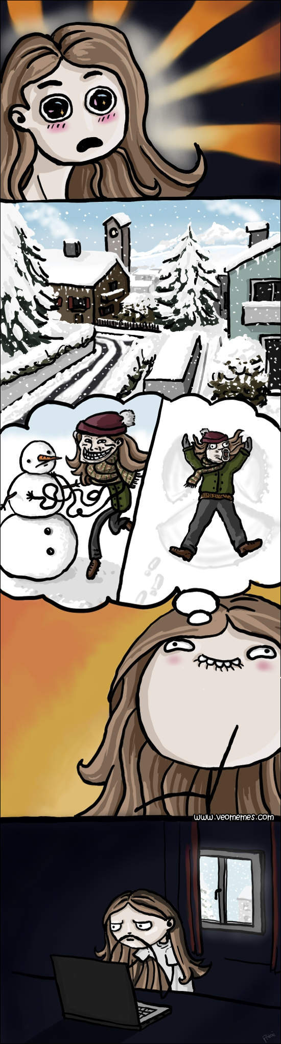 Expectativas de un dia de nieve - meme