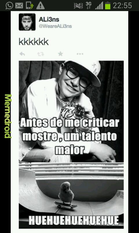 Talento maior--"eu cago" - meme