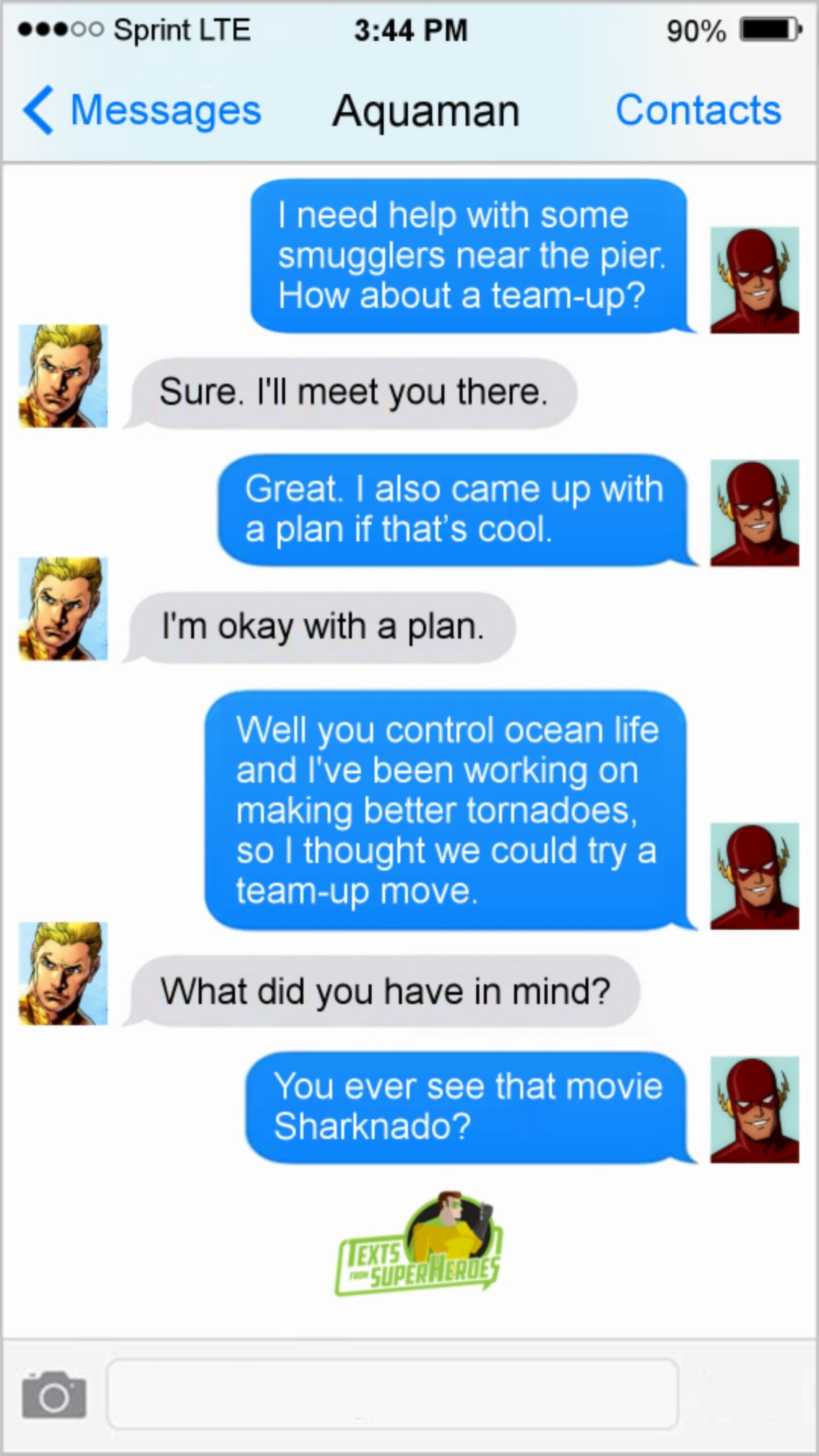 Superhero texts - meme