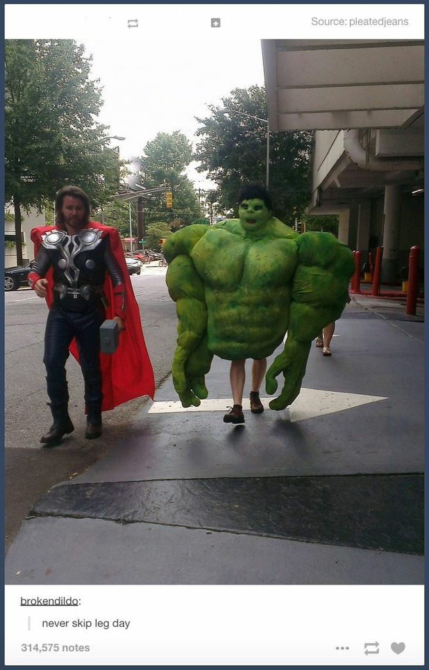 Even hulk skips leg day - meme