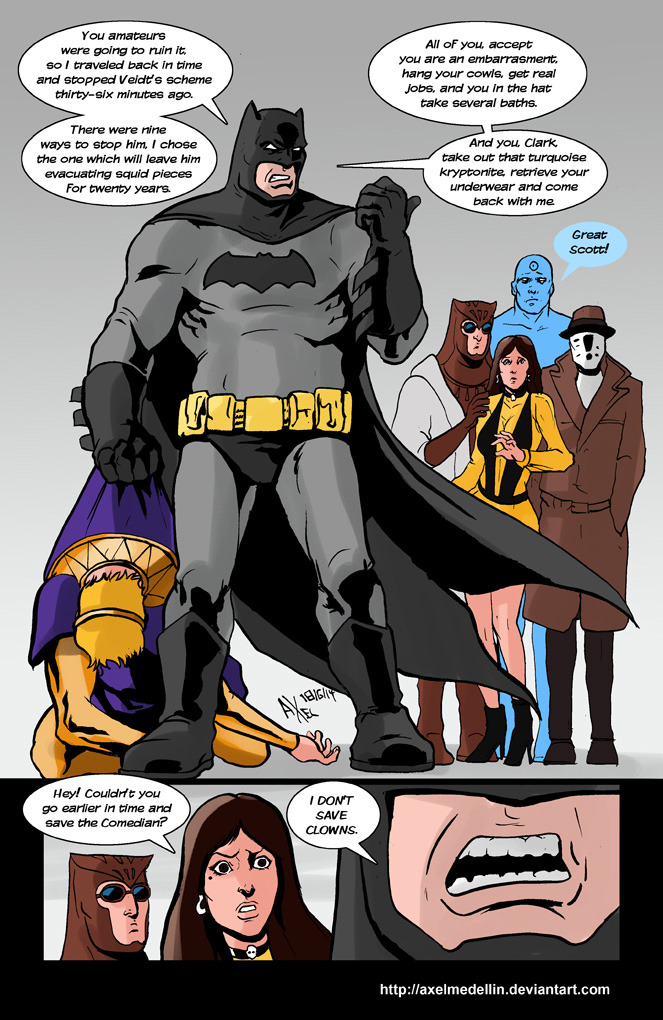 If Batman was in the Watchmen - meme