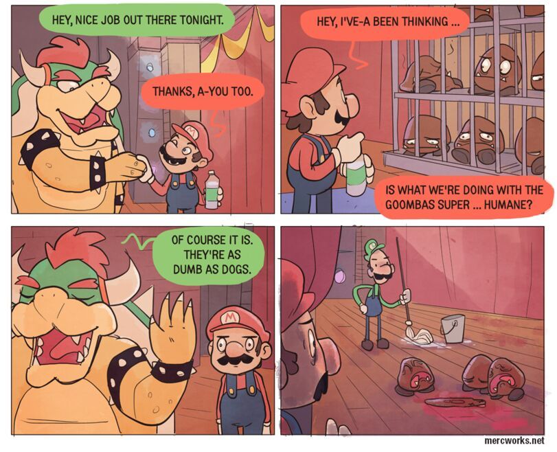 Mario thinks Luigi is stupid - meme