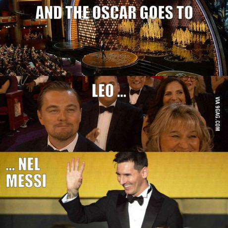 Y el Oscar va para... Leo-nel Messi - meme