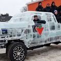 Truck made out of ice blocks :3
