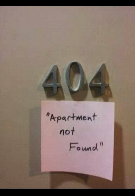 Apartment not found - meme