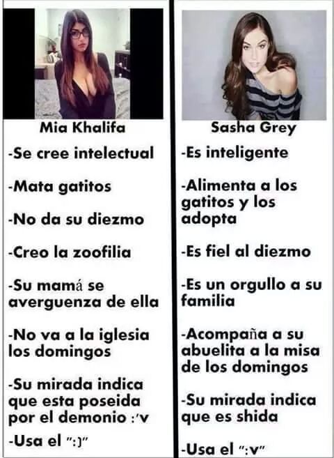 Mia Khalifa vs Sasha Grey - meme