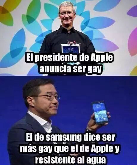 Siempre la competencia entre Apple y Samsung - meme