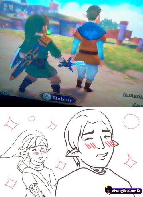 Eu não sabia que o Zelda andava com Otacus. - meme