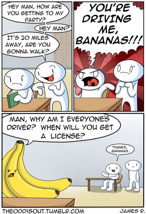 banana doesn't drink - meme