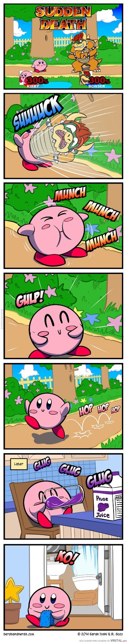 Kirby y su tripa de 4D - meme