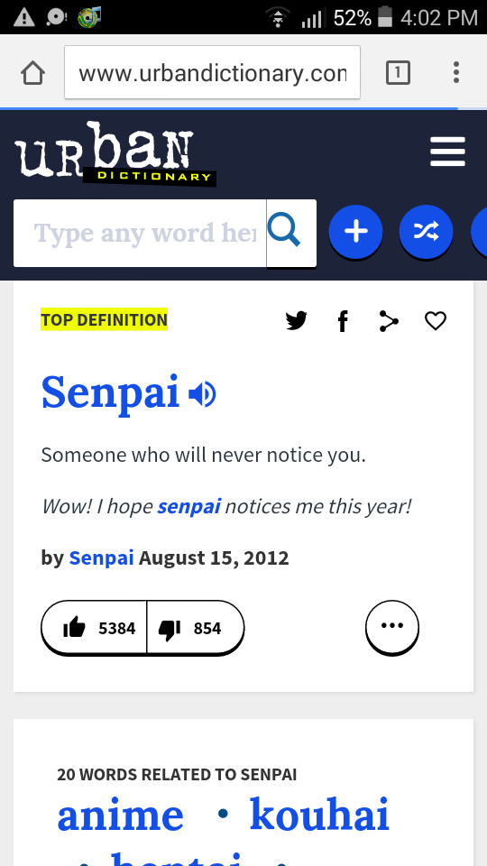 Looked up how to spell senpai - meme