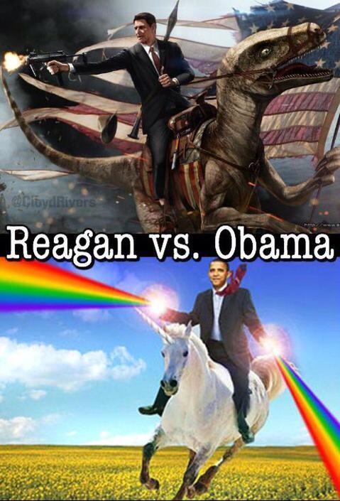 Reagan vs obama - meme