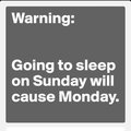 Don't sleep on Sunday