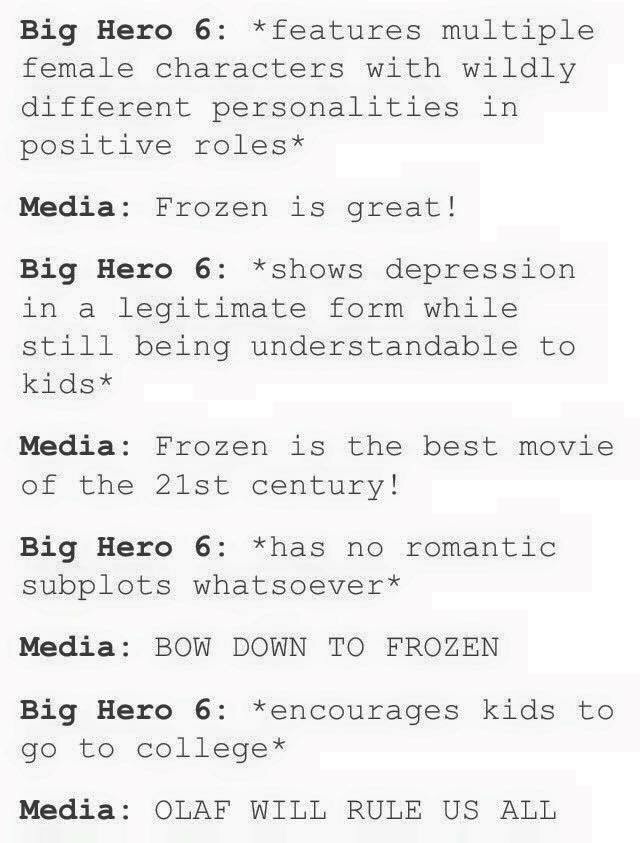 Frozen vs other movies - meme
