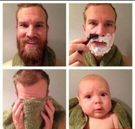 Fazendo a barba - meme