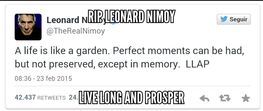 Rip Leonard Nimoy - meme
