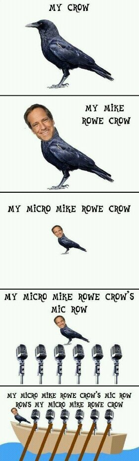 My micro Mike Rowe crow's mic rowe - meme