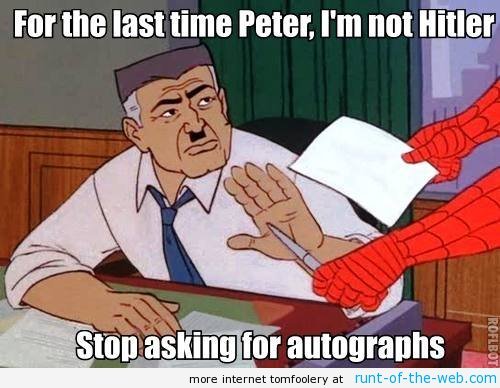 Spider man want that autograph - meme