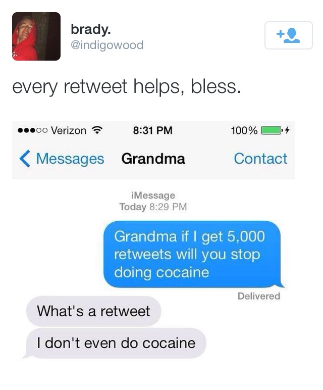 She doesn't even do cocain - meme