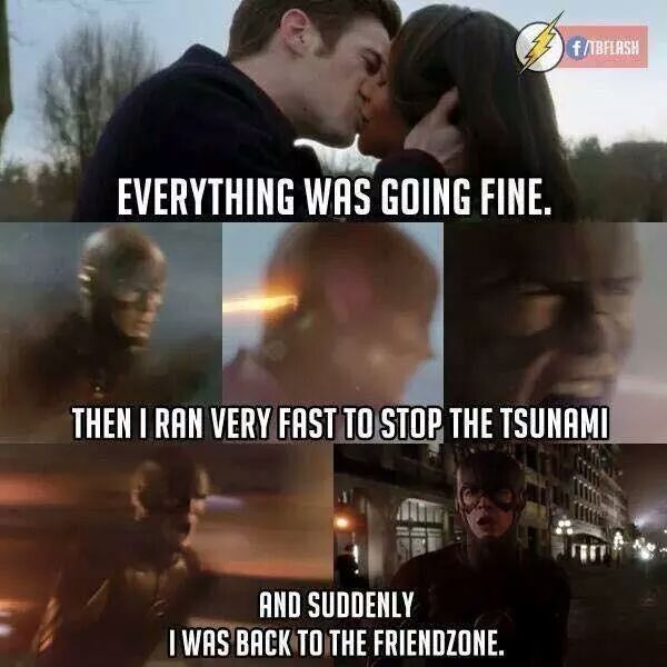 Neither Flash can save him from the Friendzone - meme