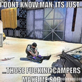 Those campers make him sad :'(