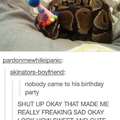 I would go to his party!
