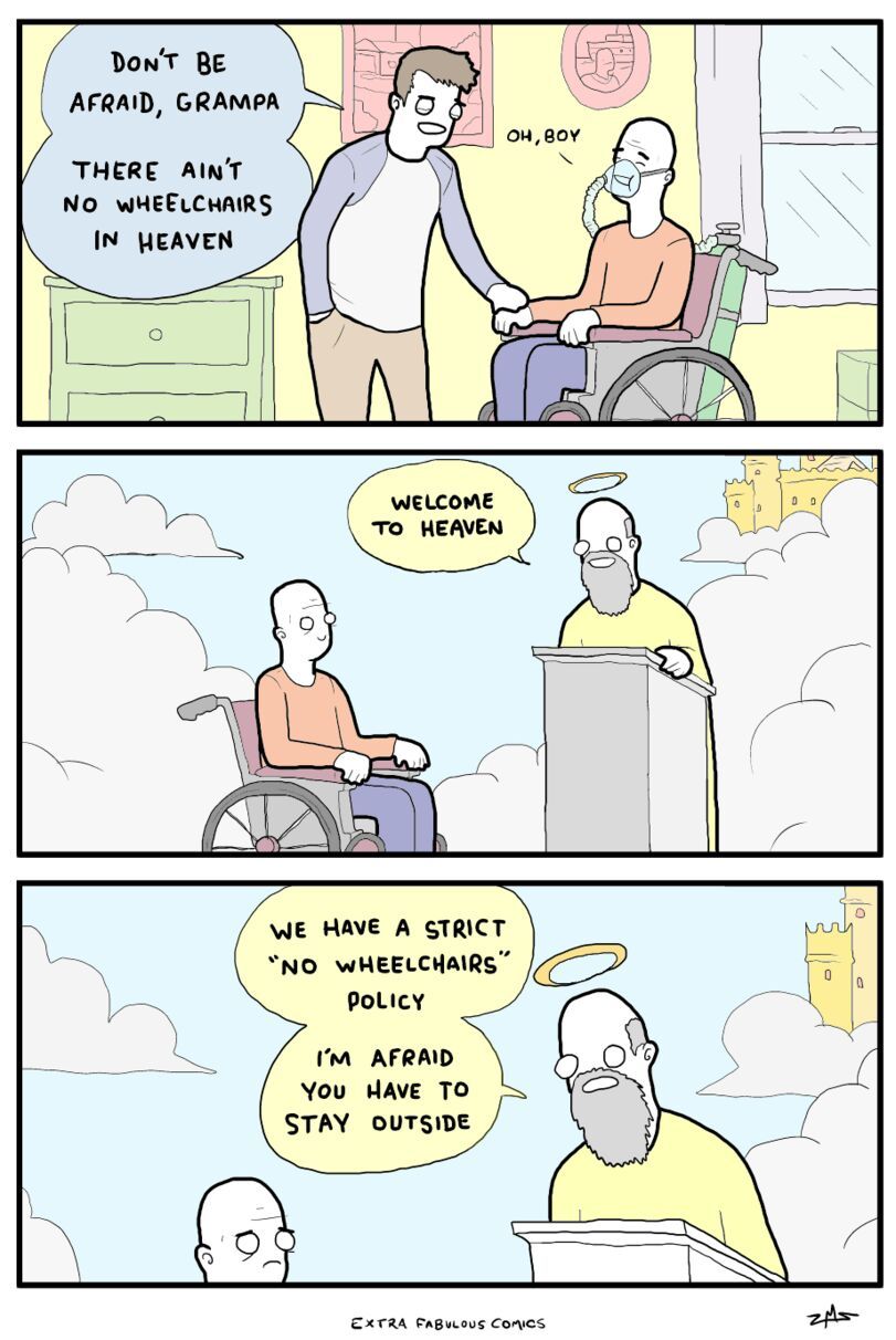 people on wheelchairs not allowed - meme