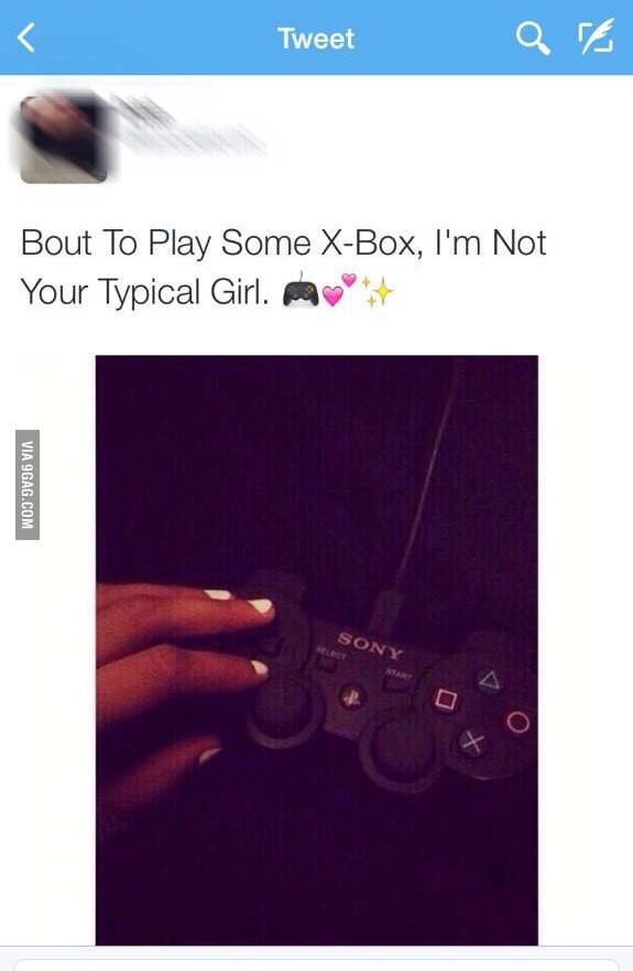 She is playing Xbox 4 - meme