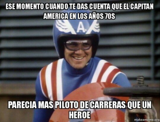 El Capitan America el piloto de carreras :v - meme