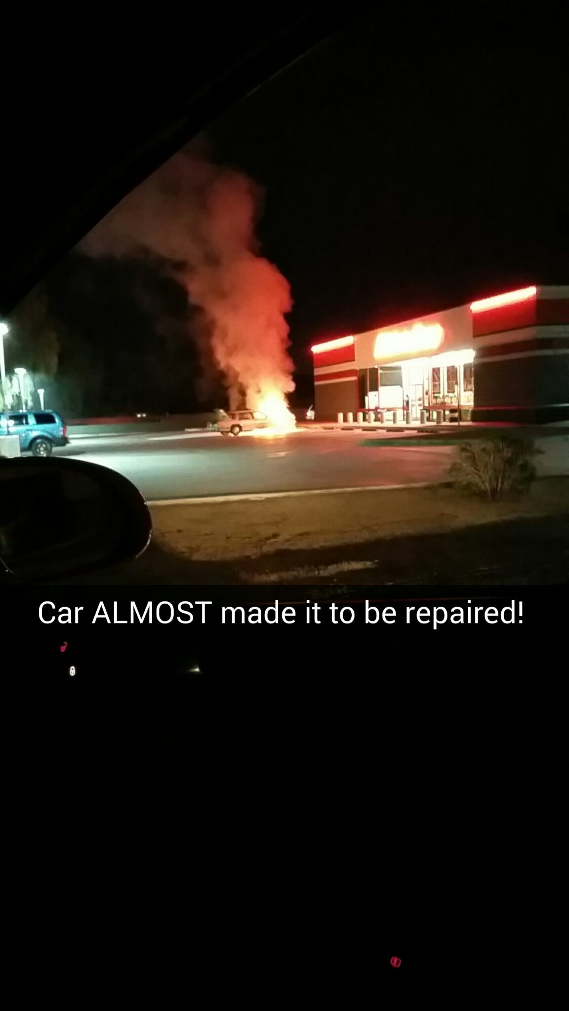He almost made it to Autozone! - meme
