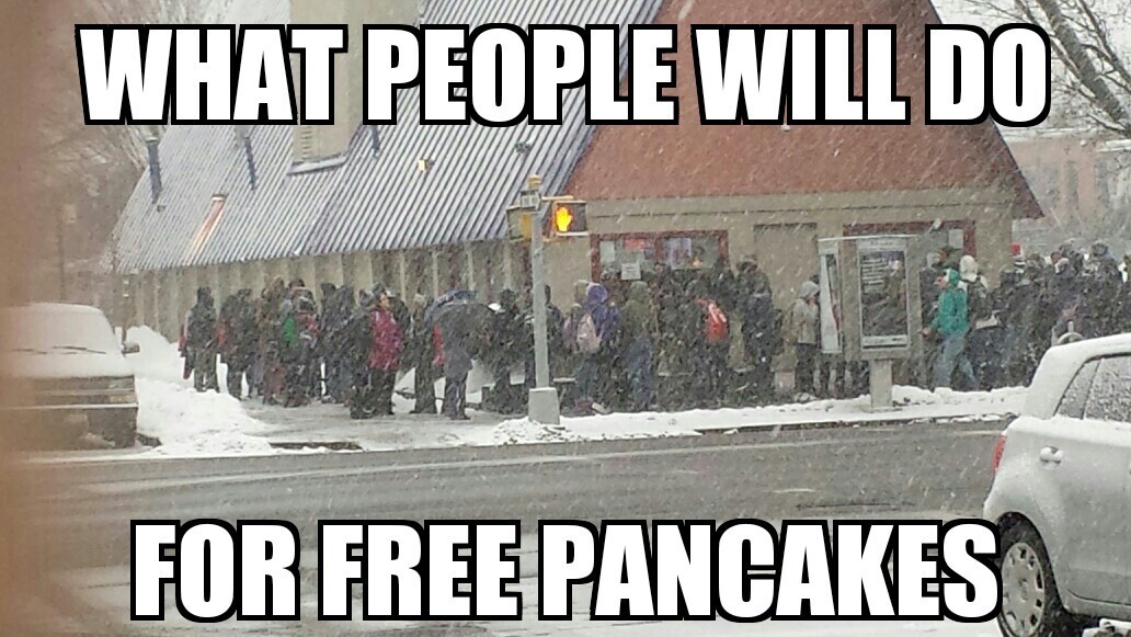 Free pancakes - meme