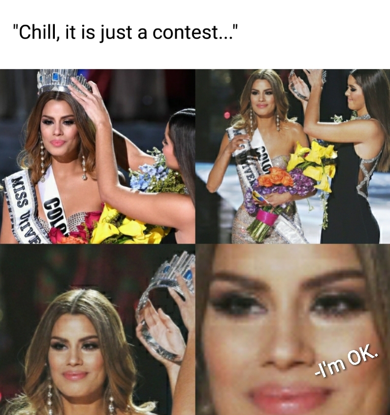 That Awkward moment when you win, but you lose. Chill is just a contest. - meme