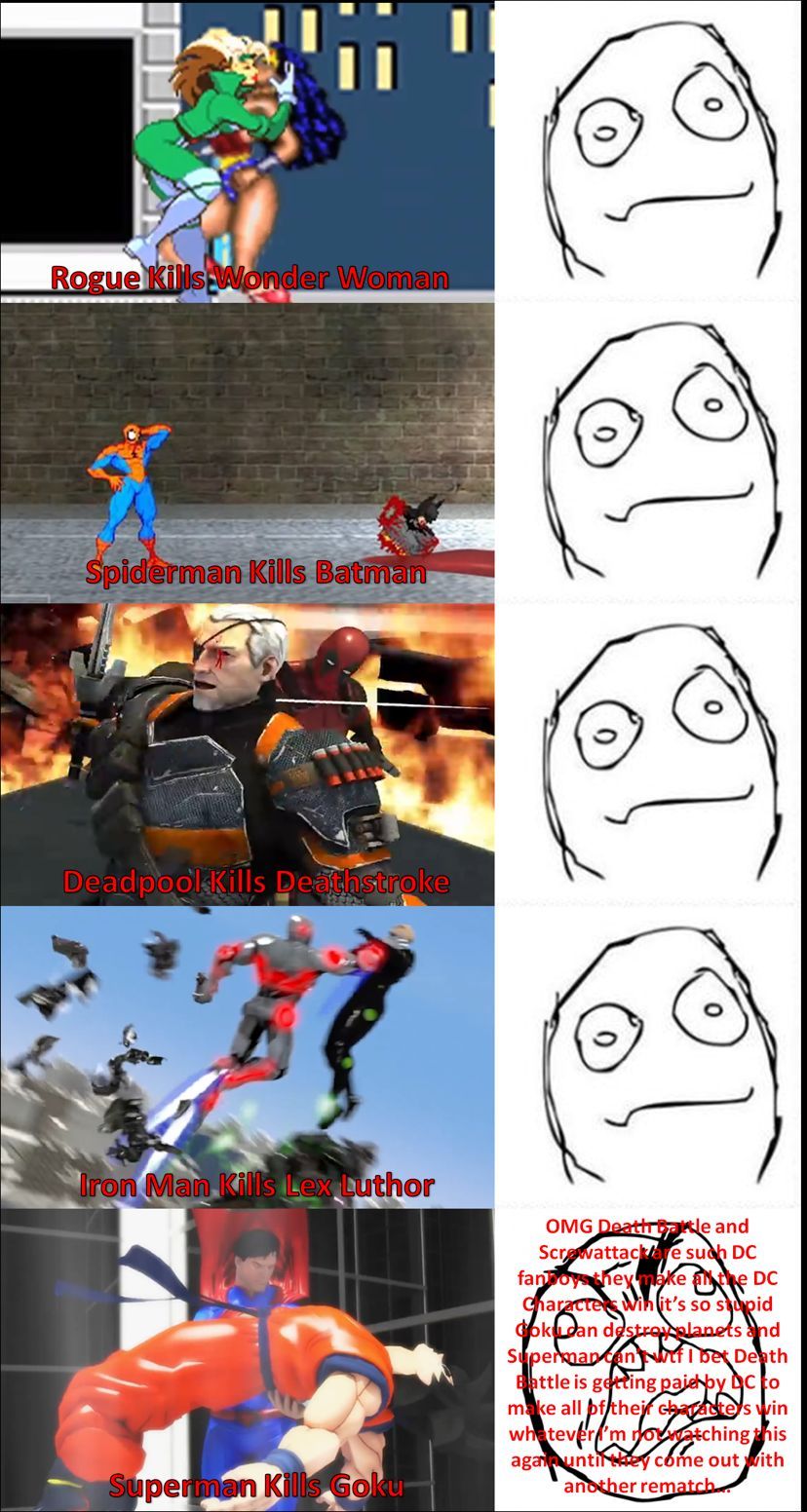 I know Bats beat Captain America, but Marvel is still 7/9 while DC is 2/6 -  Meme subido por Furious George :) Memedroid